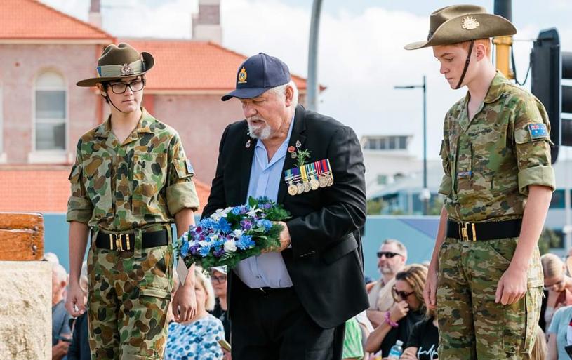 Wreath laying on ANZAC Day 2023