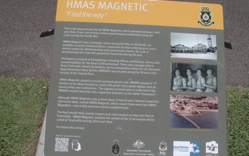 The memorial plaque for HMAS Magnetic. 10 Oct 2023