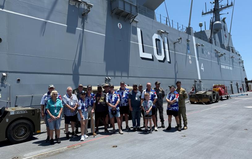 Some members at an inspection of HMAS Adelaide